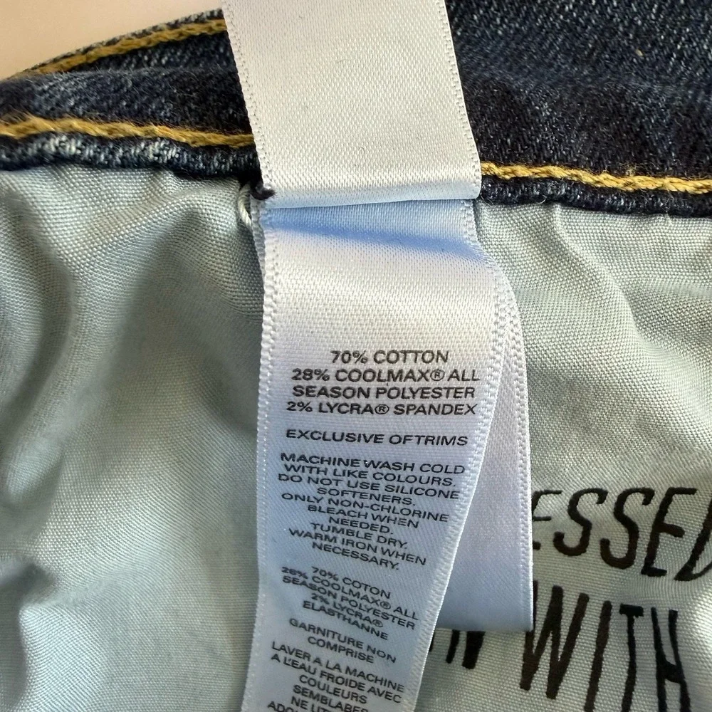 Du/er High Rise Straight Leg Performance‎ Jeans Women's 29x27 Blue Button Fly